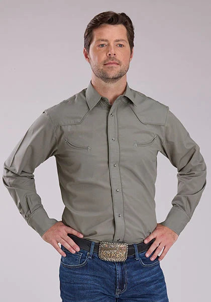 Roper 2475 Solid (Grey) - Men's Western Shirt