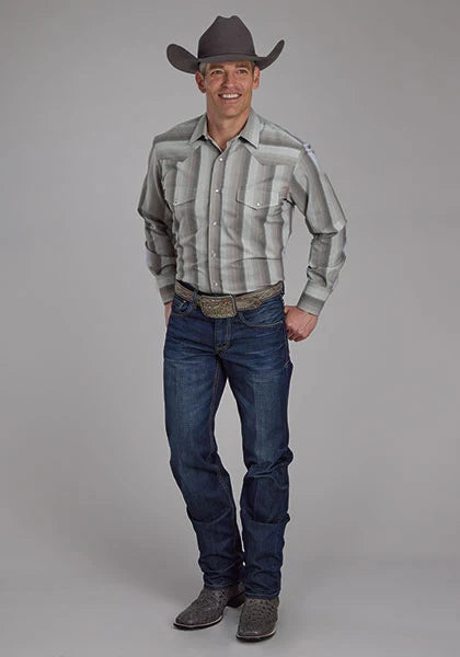 Roper 2114 Multi Stripe (Grey) - Men's Western Shirt