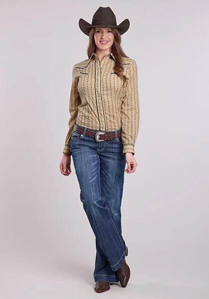 Roper 2661 Wallpaper Floral (Tan) - Women's Western Shirt