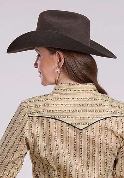 Roper 2661 Wallpaper Floral (Tan) - Women's Western Shirt