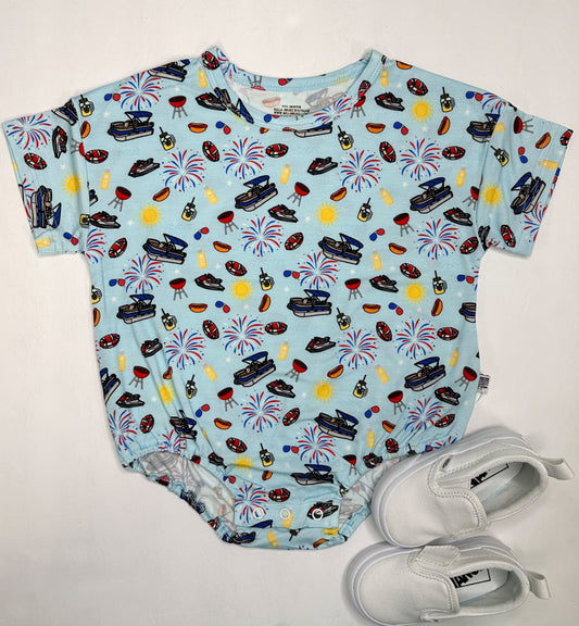 On The Pontoon Oversized Bamboo Romper (FINAL SALE)