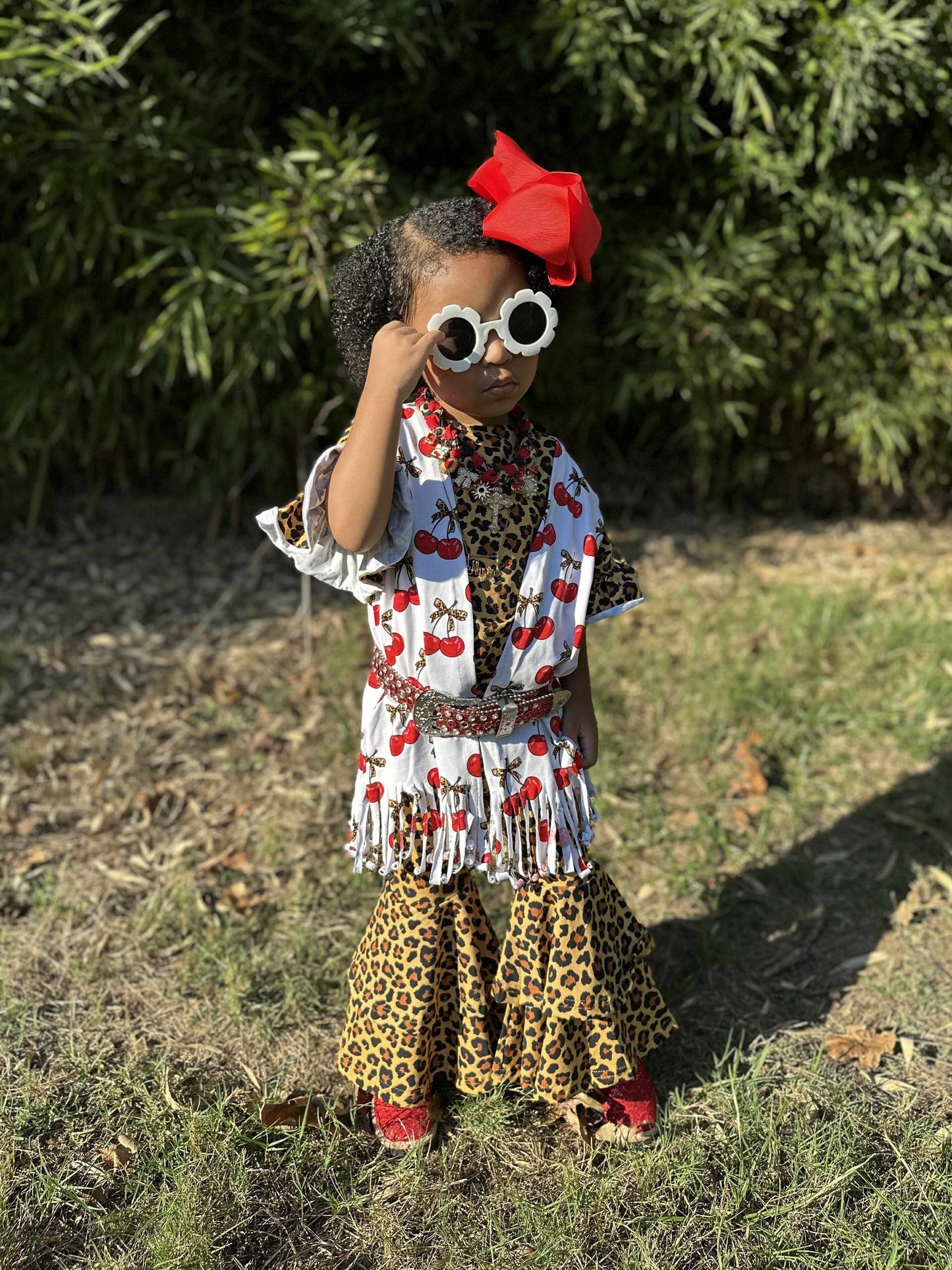 Cheetah Double Bell Bottoms