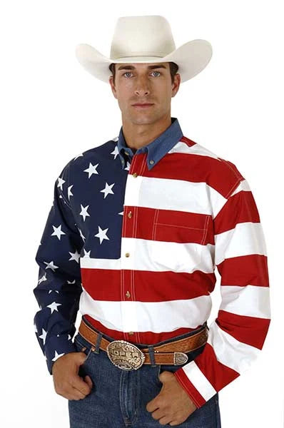 Roper Pieced Stars & Stripes (Multi) - Men's Western Shirt