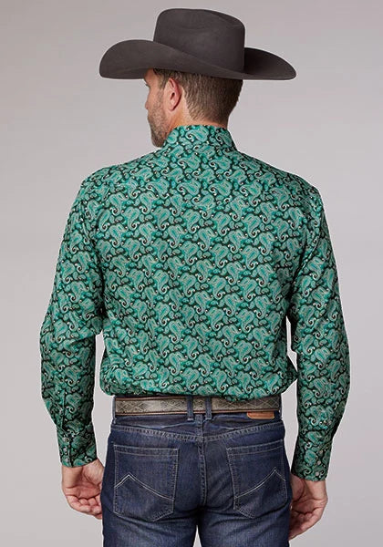 Roper 2018 Paisley (Jade) - Men's Western Shirt