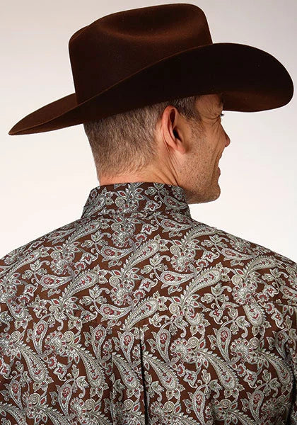 Roper 1218 Pine Paisley (Brown) - Men's Western Shirt