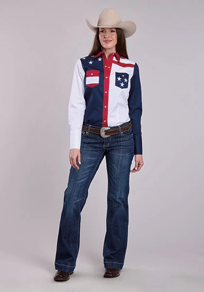 Roper Colorblock Americana (Multi) - Women's Western Shirt