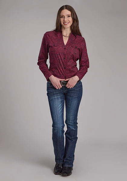 Roper 2241 Sangria Paisley (Burgundy) - Women's Western Shirt