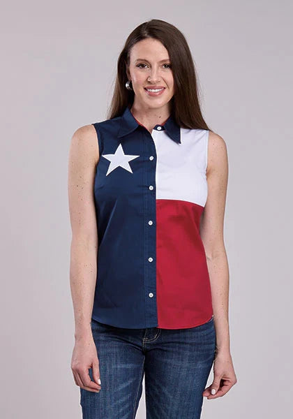 Roper Pieced Texas Flag (Multi) - Women's Sleeveless Shirt