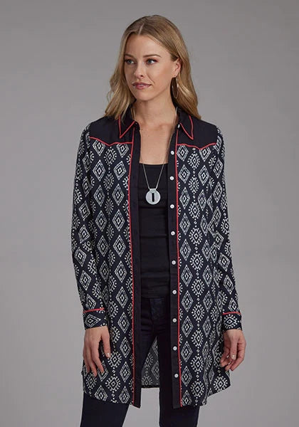 Roper 2133 Black Ikat (Black) - Women's Dress