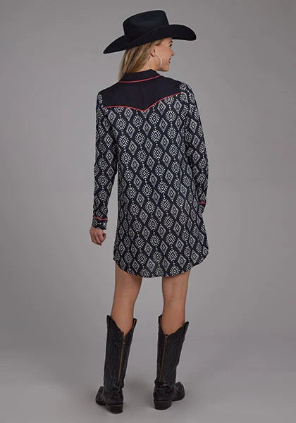 Roper 2133 Black Ikat (Black) - Women's Dress