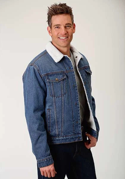 Roper Rangegear Lined (Medium Wash) - Men's Denim Jacket