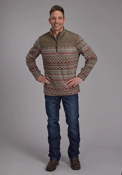 Roper 2321 Aztec (Olive) - Men's Fleece Pullover