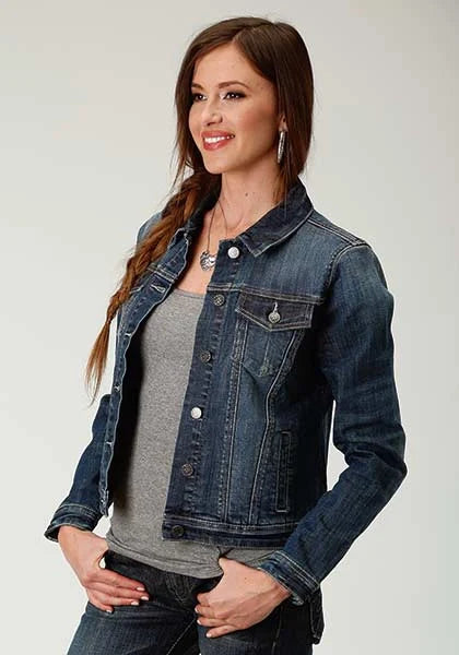 Roper Stretch Fabric (Medium Wash) - Women's Denim Jacket