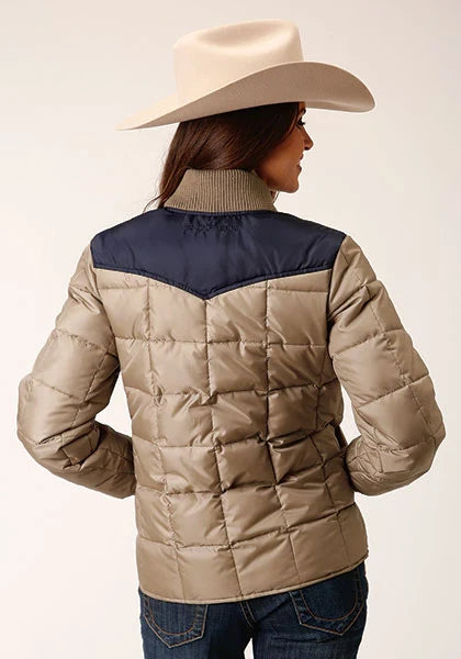 Roper 1473 Quilted Poly (Navy/Khaki) - Women's Jacket