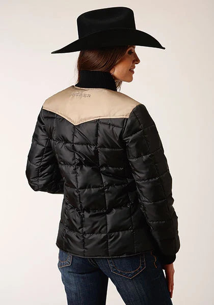Roper 1473 Quilted Poly (Khaki/Black) - Women's Jacket