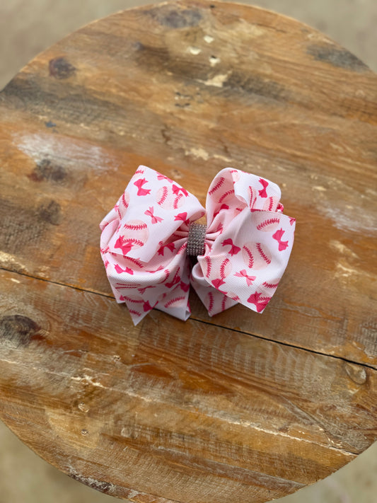 Printed 7.5 inch bedazzled hair bows