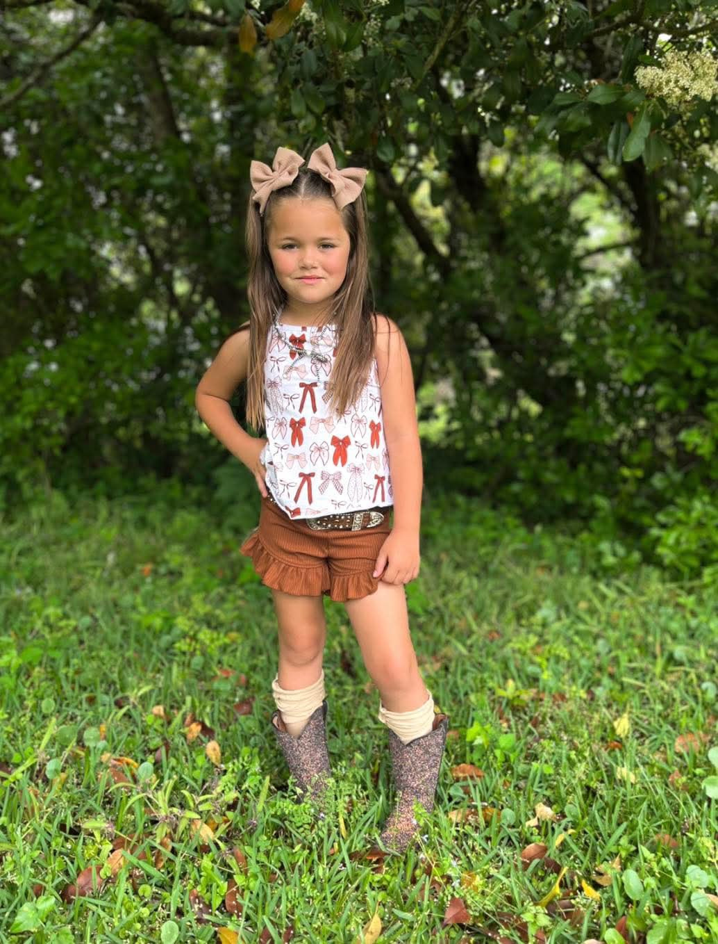 Brown Bows Swing Top (FINAL SALE)