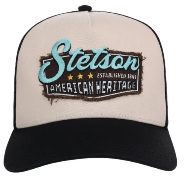 Stetson Frayed Patch (Cream/Black) - Trucker Cap
