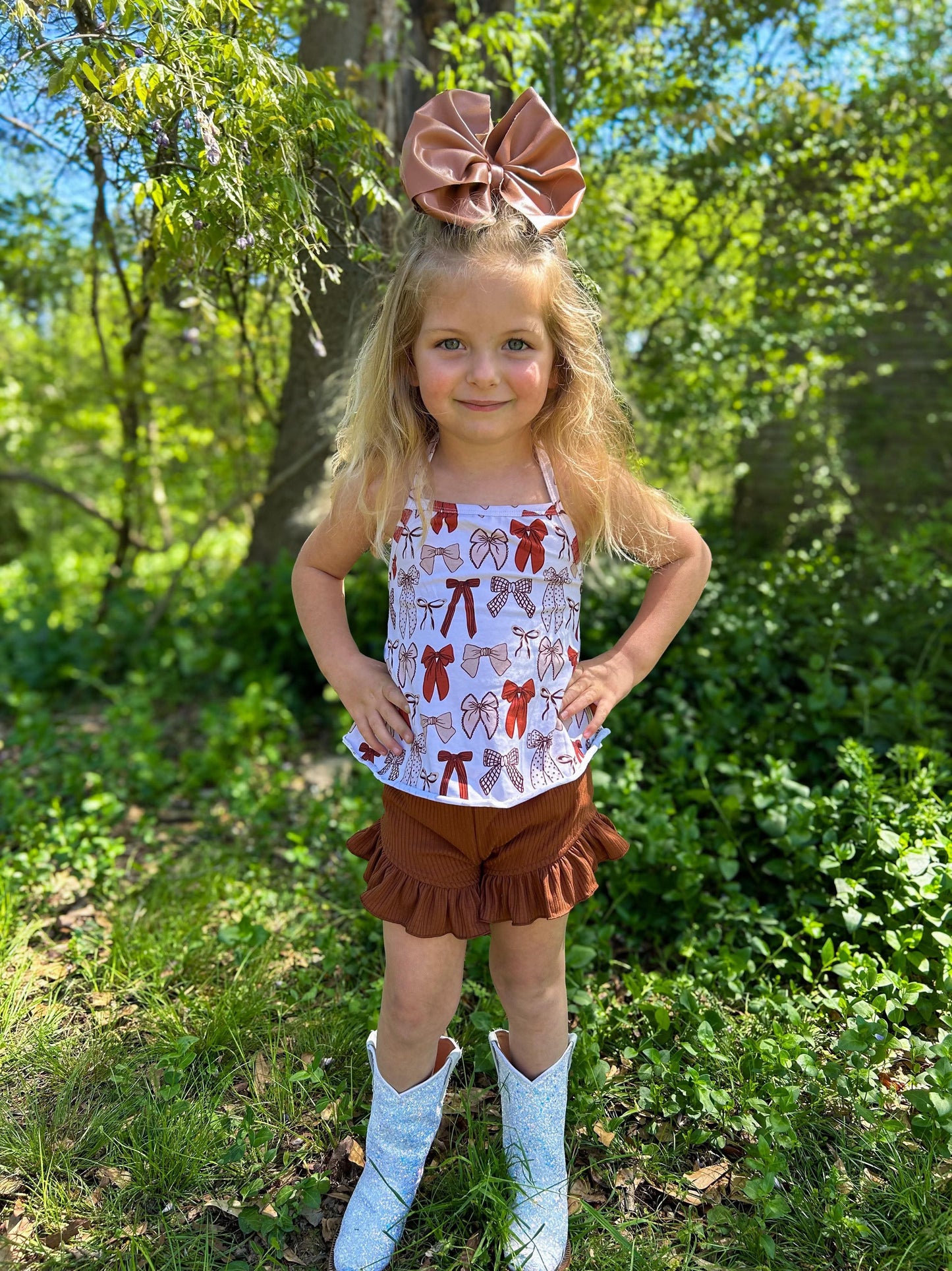 Brown Bows Swing Top (FINAL SALE)