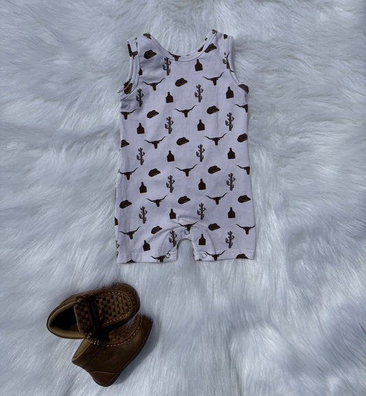 Cowboy Tank Top Romper (FINAL SALE)