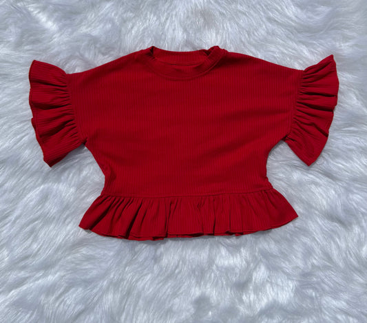 Rodeo Red ruffle top