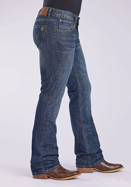 Tin Haul 1660 Jagger Fit Embroidered Pocket (Dark Wash) - Men's Bootcut Jeans