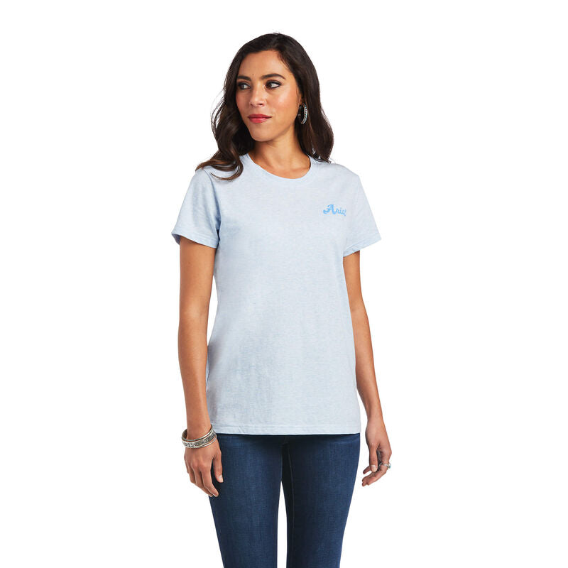 Ariat Flag Waver Tee- Halogen Blue