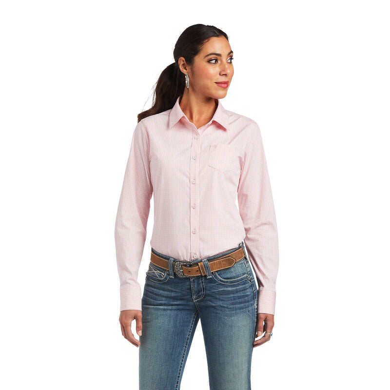 Kirby Stretch Shirt- Bridal Rose