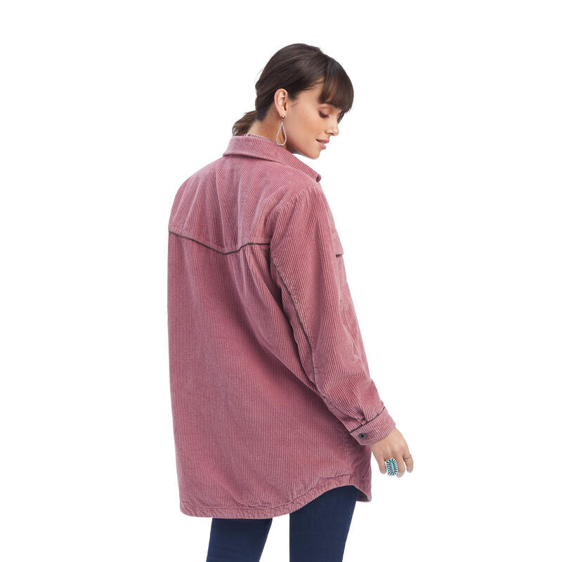 On the Run Shacket Shirt Jacket-NOSTALGIA ROSE