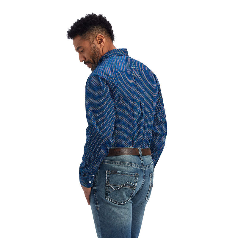 Wrinkle Free Sterling Fitted Shirt- Poseidon