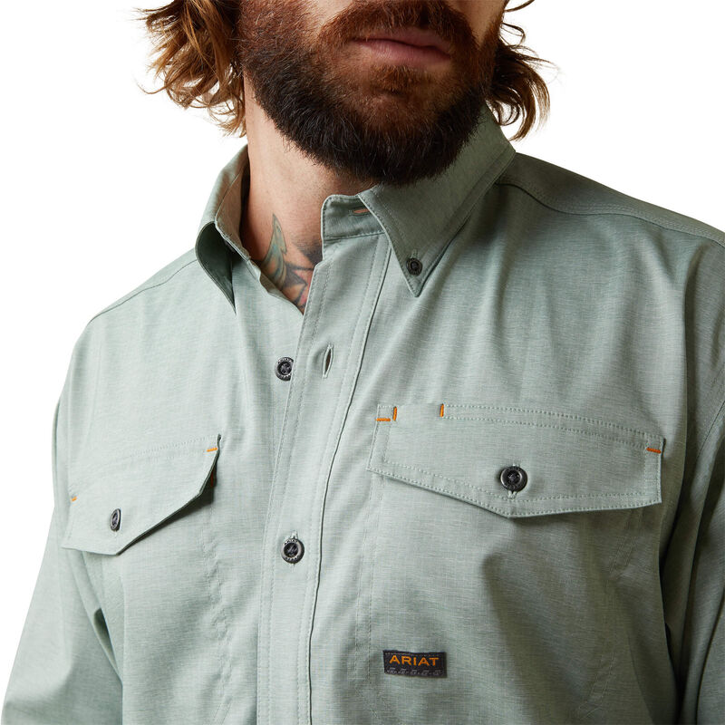 Rebar Made Tough VentTEK DuraStretch Work Shirt-GREEN BAY HEATHER