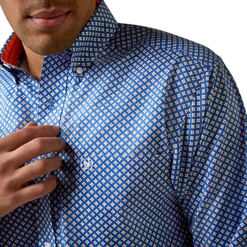 Wrinkle Free Wren Fitted Shirt-BRIGHT COBALT