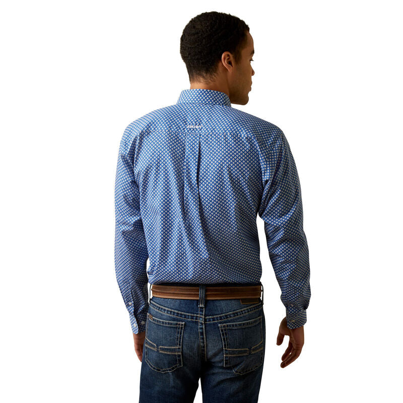 Wrinkle Free Wren Fitted Shirt-BRIGHT COBALT