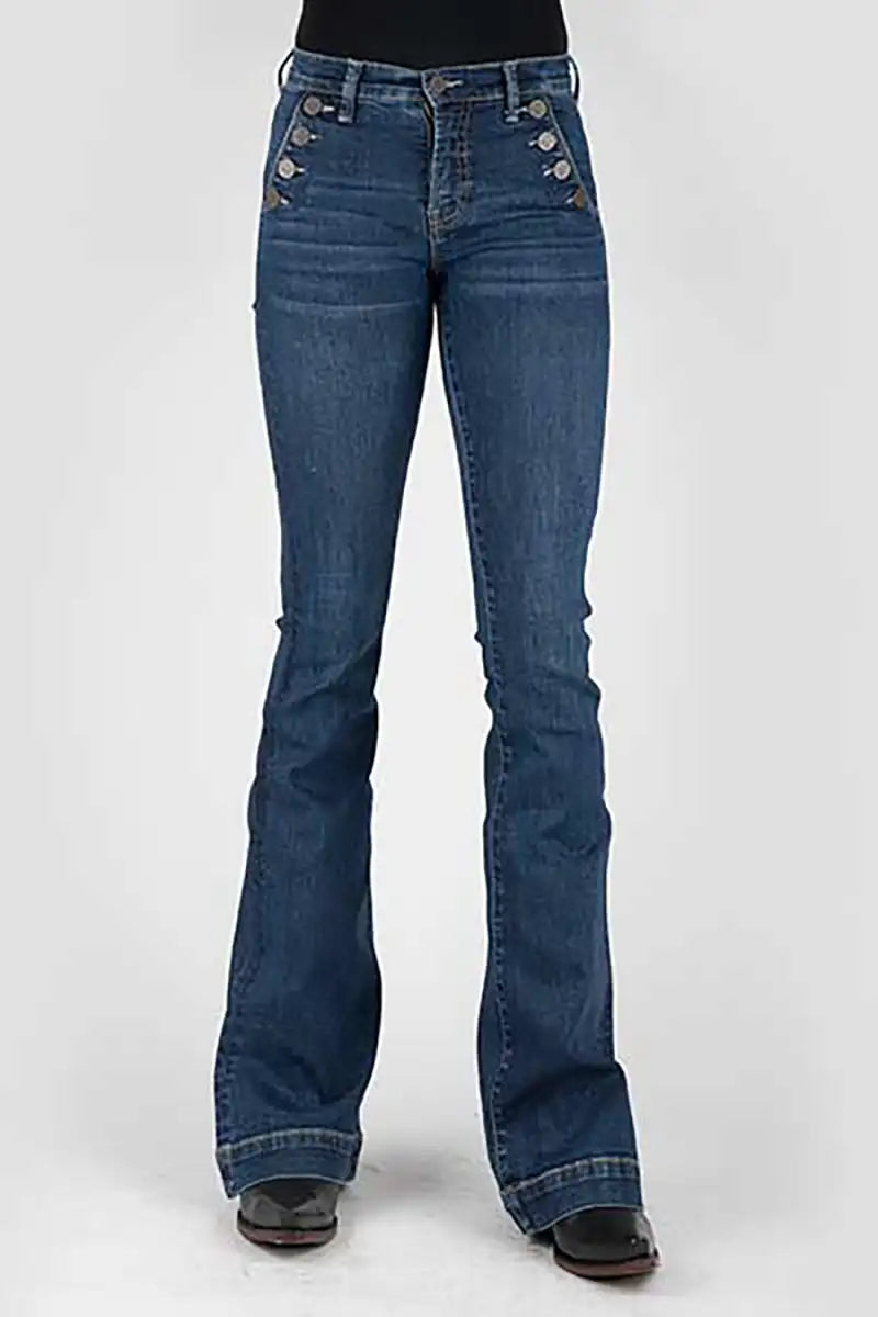 Tin Haul 595 Libby Fit Button Front ( Denim Dark Wash )- Women's Jeans