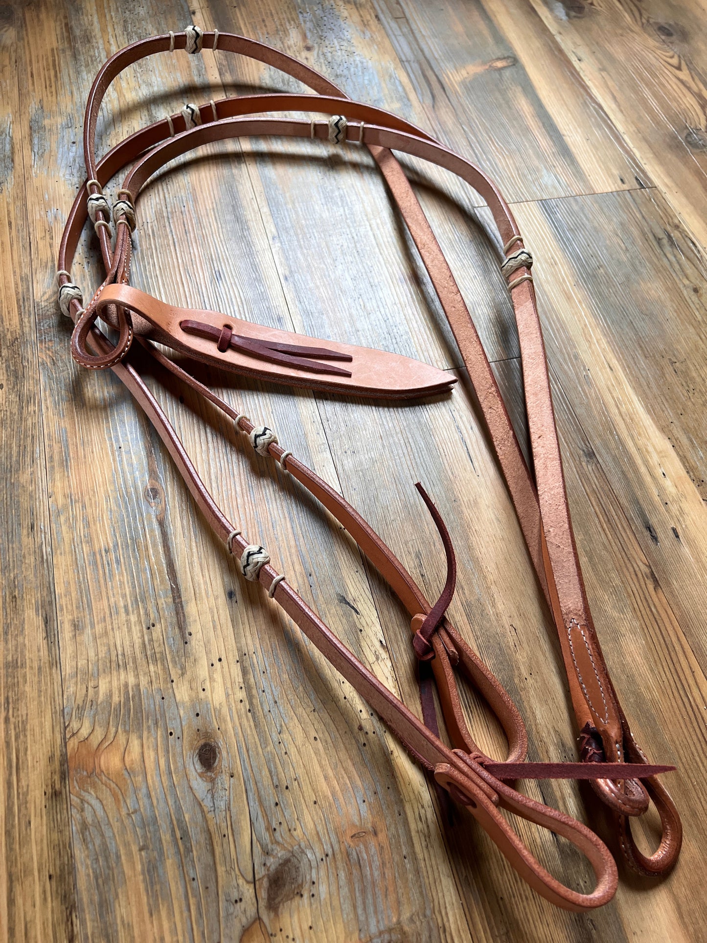 8' Flat Leather Romal Reins