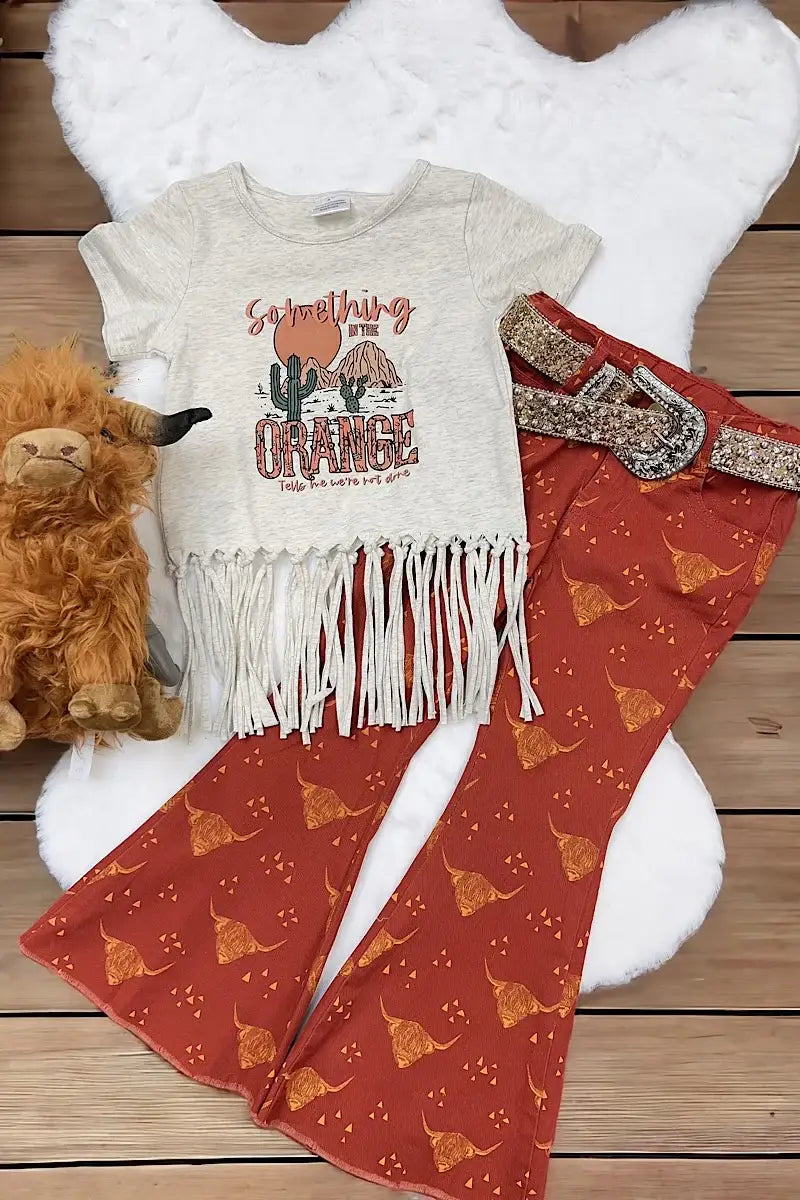 HIGHLAND COW PRINTED BOOTCUT PANTS