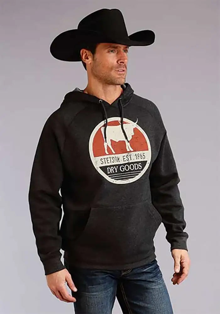 Stetson Dry Goods ( Dark Heather Grey ) - Men's Hoodie Sweatshirt