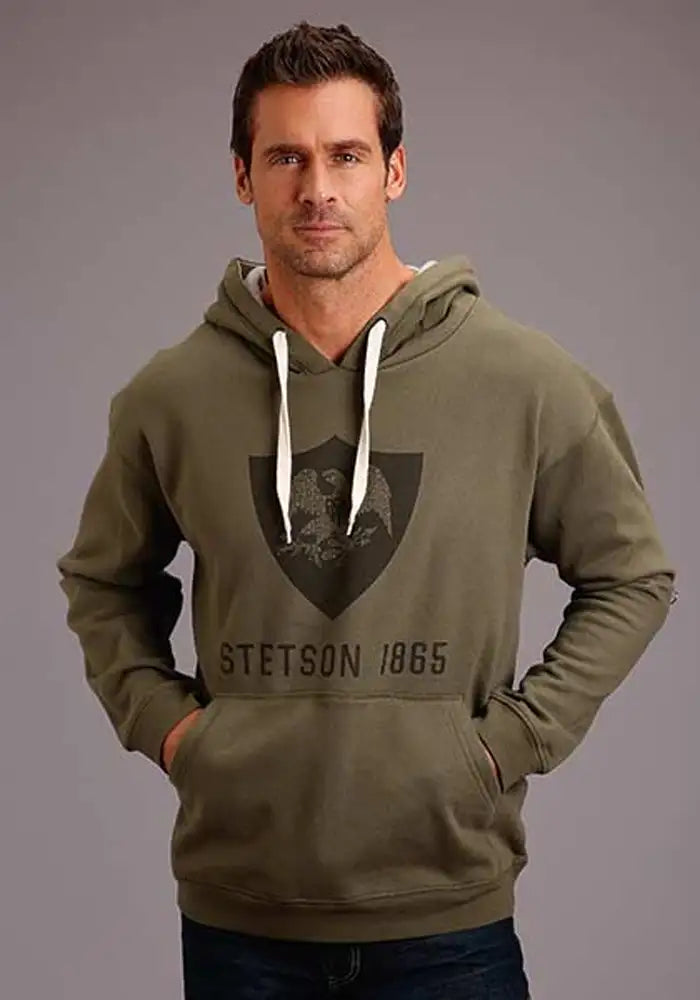 Stetson Eagle in Shield (Olive Greeny) - Men's Hoodie Sweatshirt