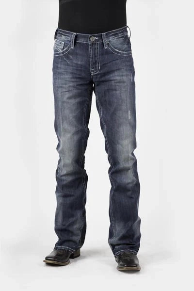 Stetson 1014 Fit Destructed (Medium Wash) - Men's Jeans