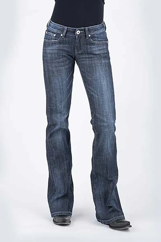 Stetson 816 Classic Boot Cut Zig Zag Pocket ( Denim Dark Wash )- Women's Jeans