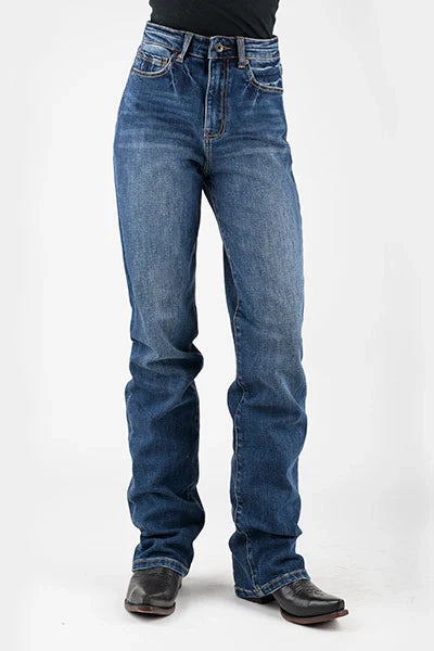 Stetson 915 High Rise Straight Fit Arrow Pocket (Medium Wash) - Women's Jeans