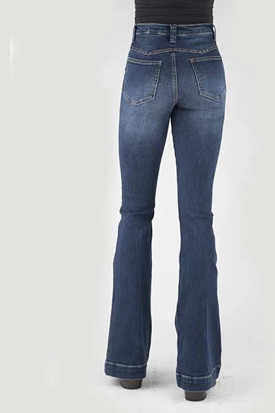 Stetson 921 High Waist Flare Fit (Dark Wash) - Women's Jeans