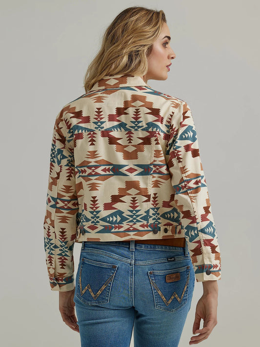 Women's Western Printed Boyfriend Jacket in Aztec