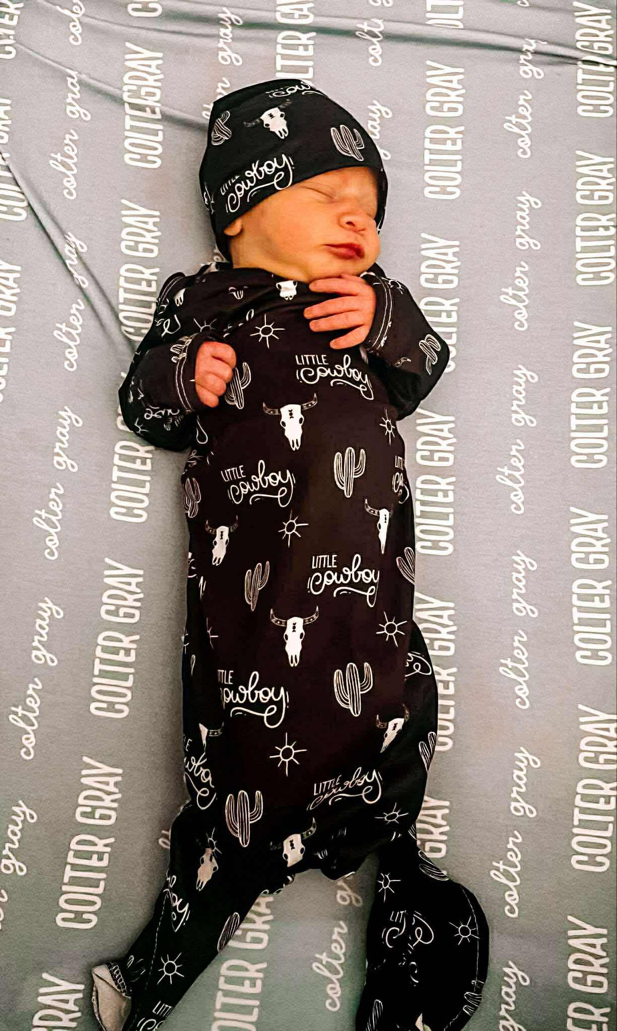 Howdy cowboy gown and headband set