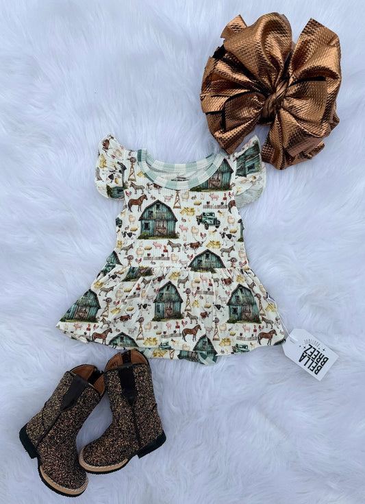 BBB Farm Ribbed Bamboo Skirted Romper