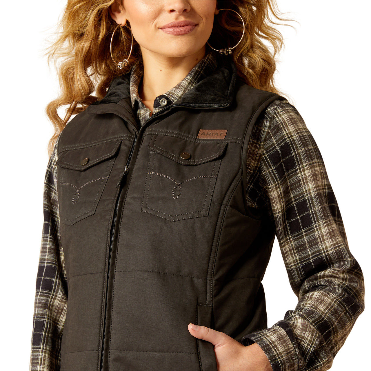 Ariat Women's Black Western Yoke Grizzly Insulated Vest