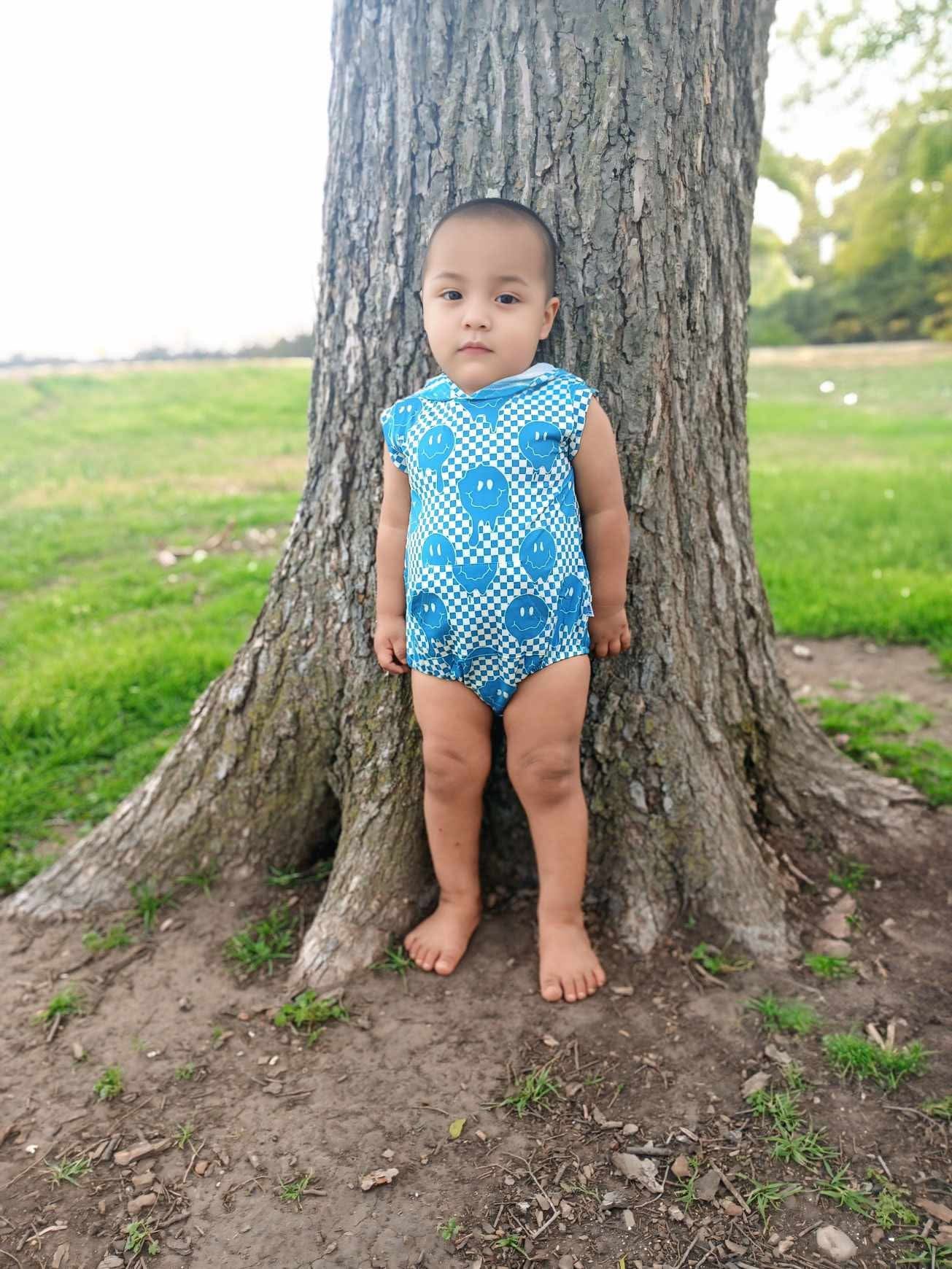 Blue Smiles Bamboo Romper (FINAL SALE)