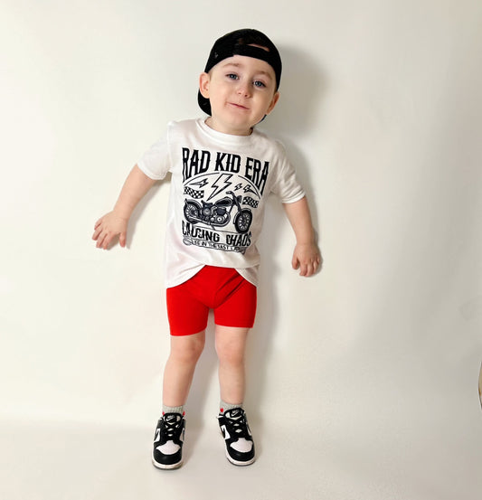 Red Bamboo Biker Shorts (FINAL SALE)