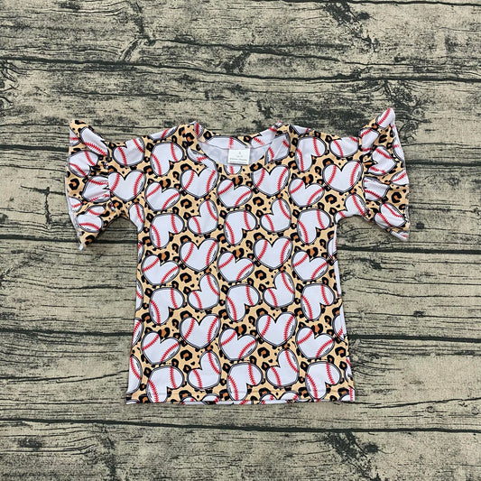 Leopard baseball ruffle top