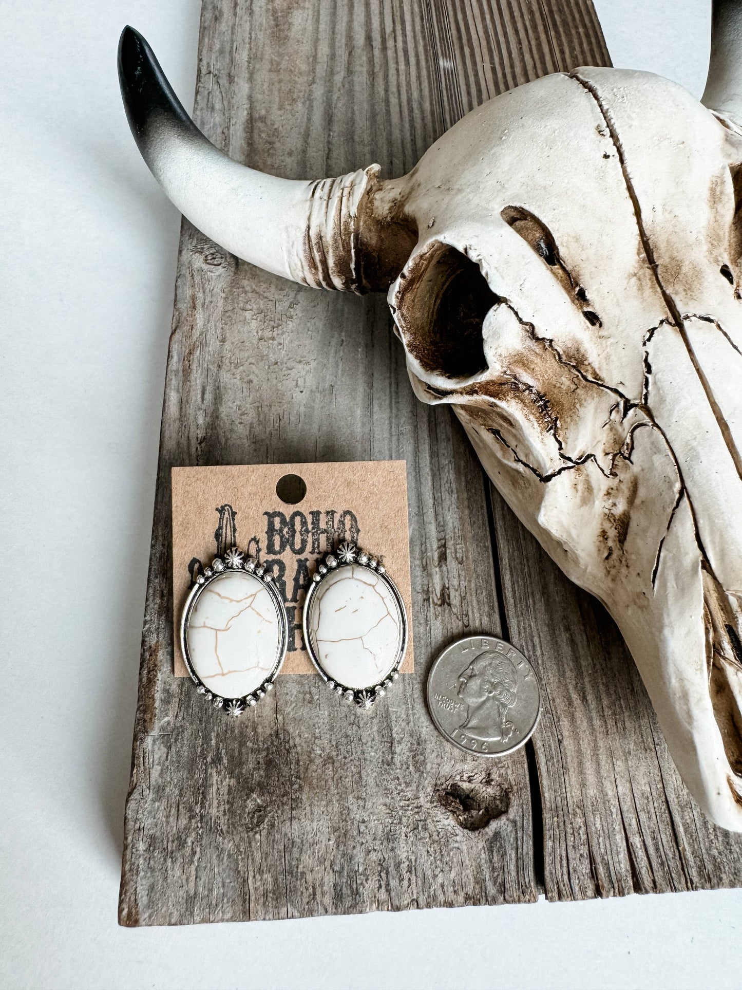 Western Oval Earrings Studs